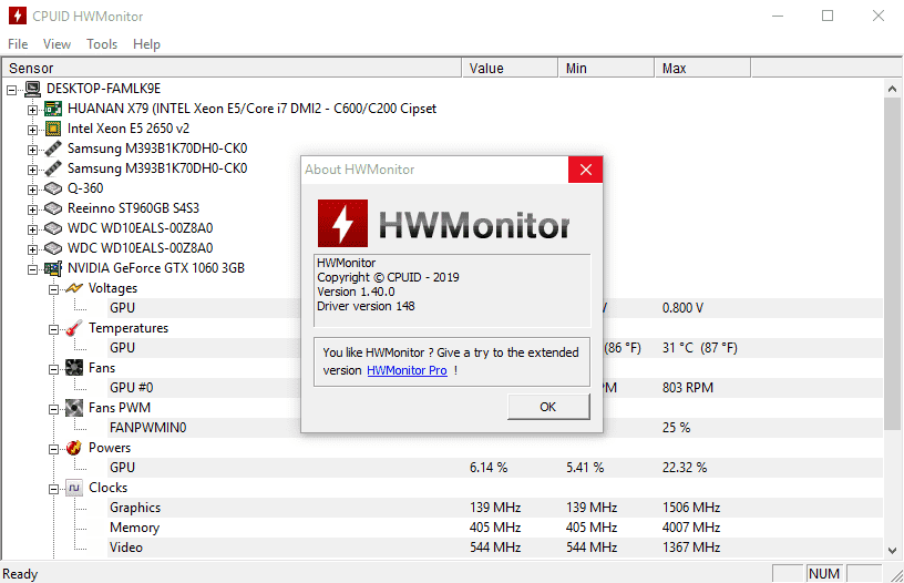 Скачать бесплатно программу HWMonitor 1.50 на PC