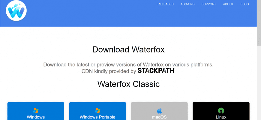 Скачать бесплатно программу Waterfox G5.1.5 / Classic 2022.11 на PC