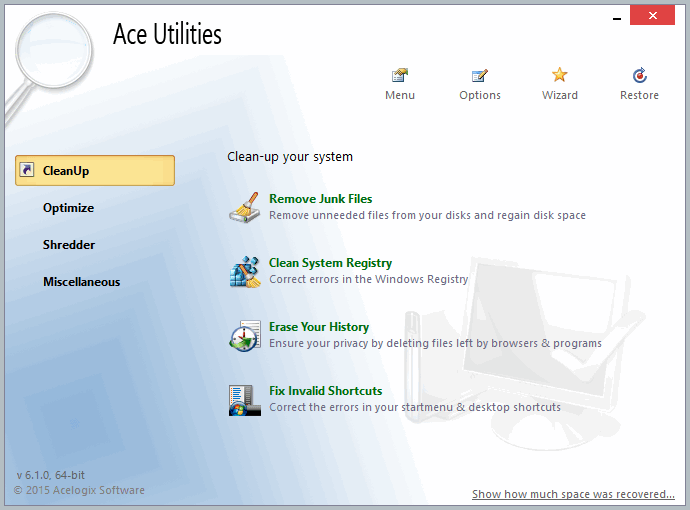 Скачать бесплатно программу ACE Utilities 6.7.0.303 на PC