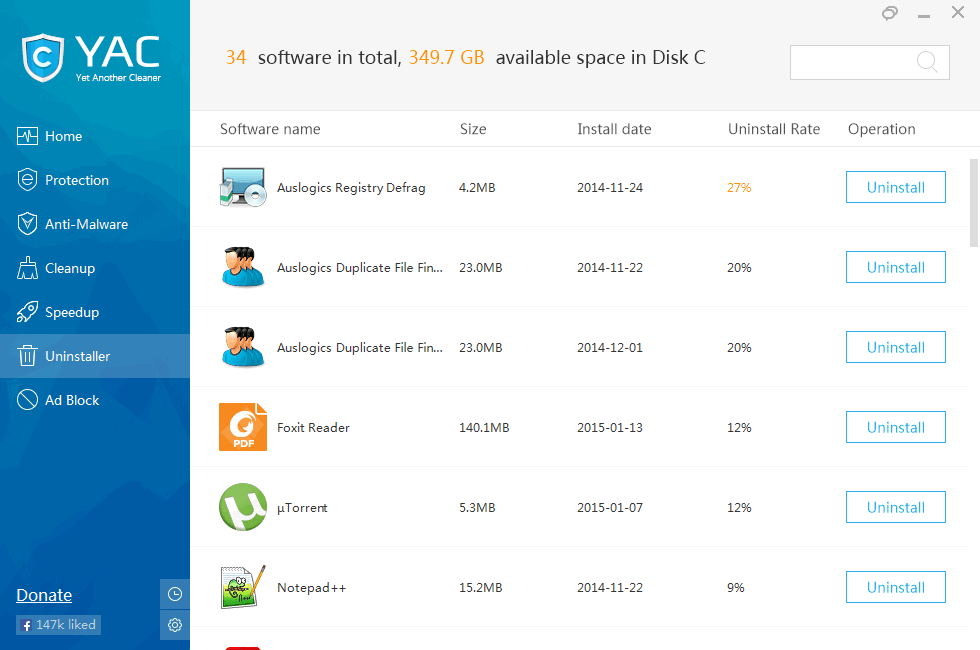 Скачать бесплатно программу Yet Another Cleaner 6.7.136 на PC